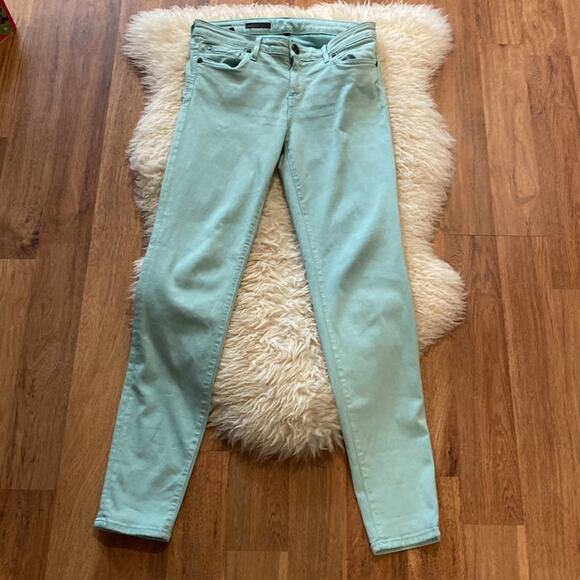 Kut from the Kloth Diana Skinny Mint Green Denim Jeans EUC Sz 6 Stretchy Midrise - Picture 6 of 11